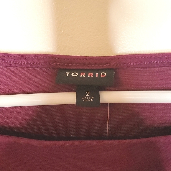 Torrid Sheath Dress, Short Sleeve Bodycon Midi Dress Boatneck Size 2x Purple - Picture 5 of 9